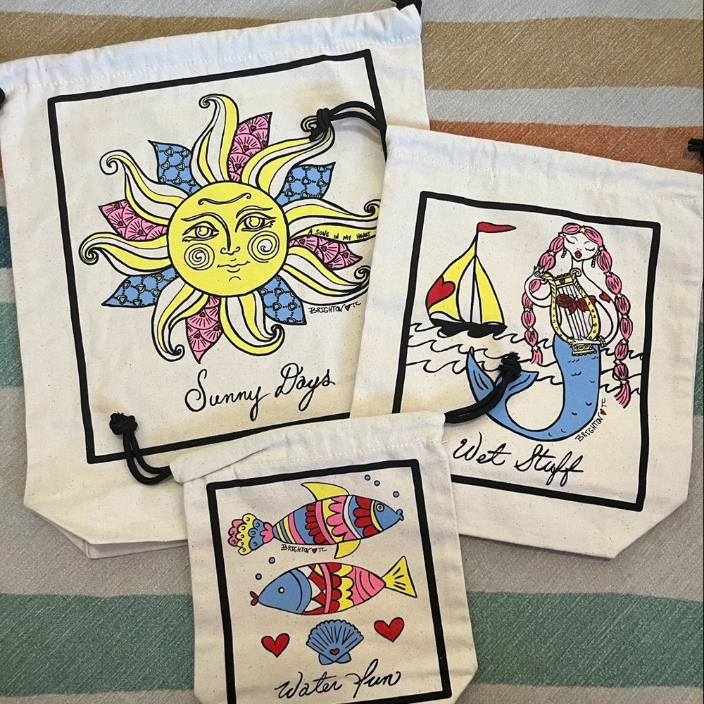 Brighton Canvas Bags with Colorful Prints
